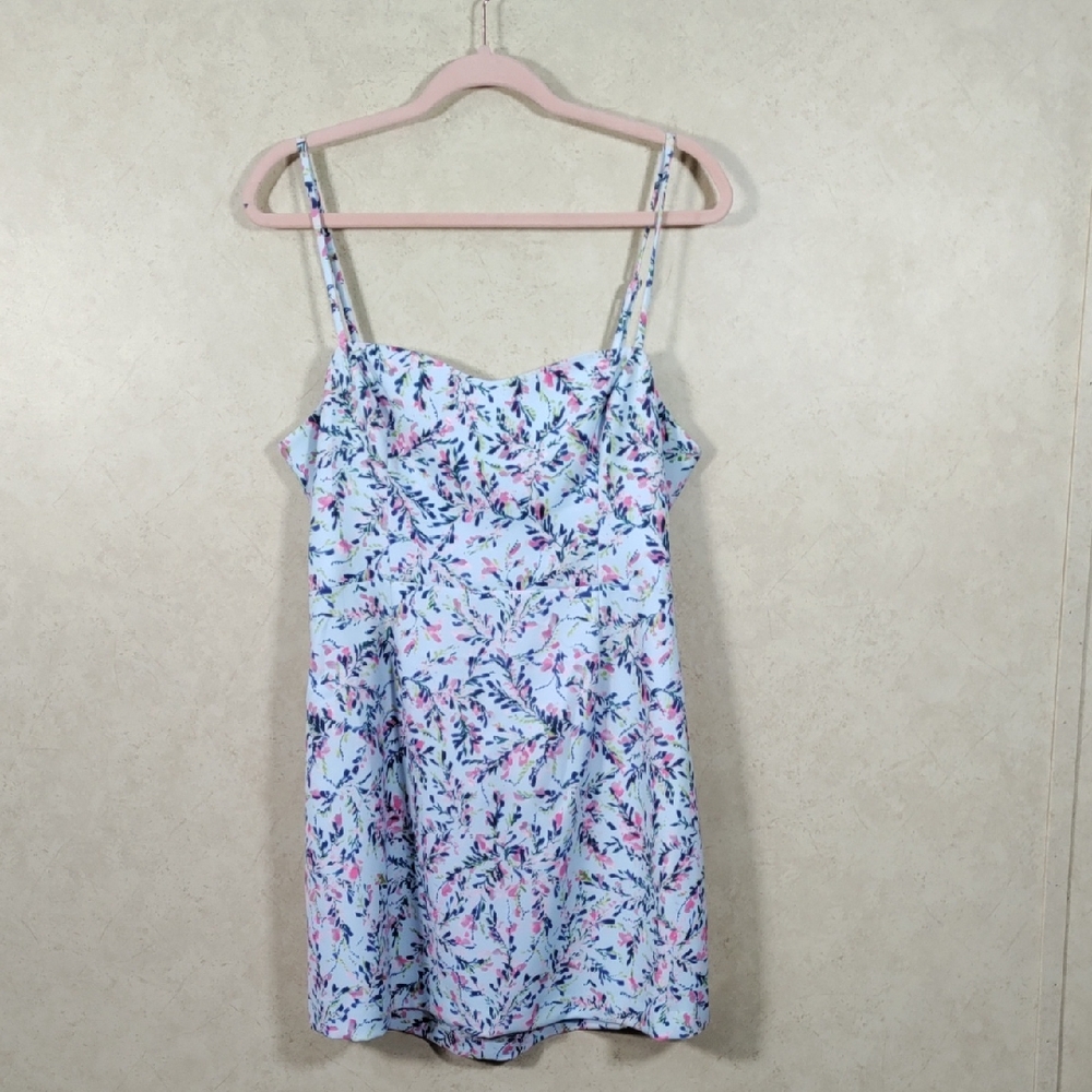 * I143 French Connection light blue floral print mini dress 12 NWT FINAL PRICE